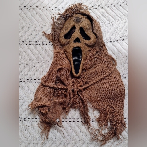 ScareCrow Youth GHOSTFACE Mask Scream 4 Burlap Ghost Face Brown YOUTH - Picture 1 of 5